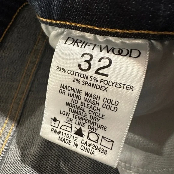 Driftwood Kelly Jeans Womens 32x32 Embroidered Floral Straight Leg Denim Boho - Picture 9 of 9